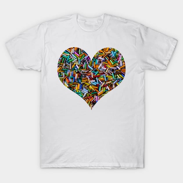 A Rainbow of Bugle Beads T-Shirt by InspiraImage